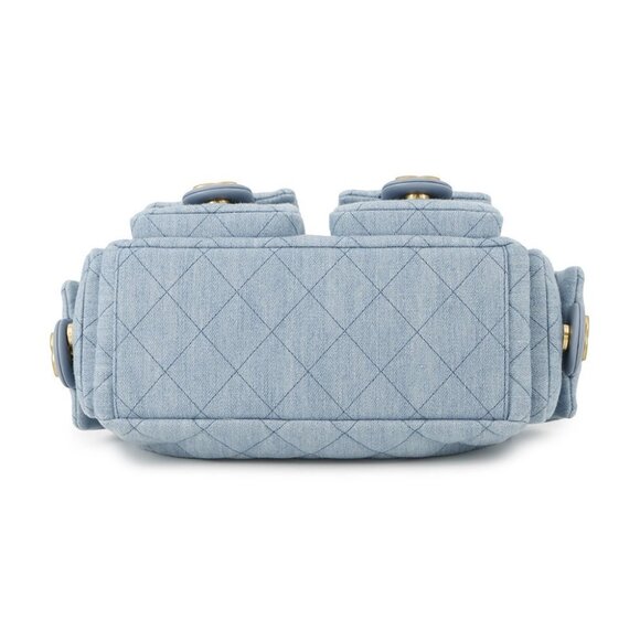 CHANEL Matelasse Hobo Shoulder Bag Denim Light Blue AS5339 - Picture 6 of 15